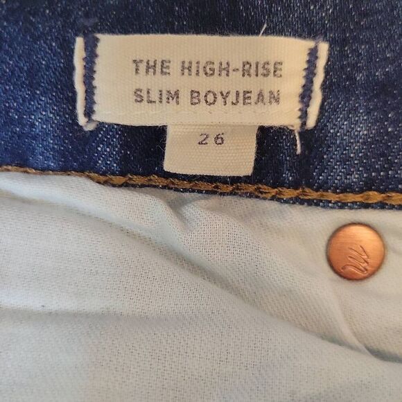 Madewell Women's High Rise Slim Boyjean Size 26 - Picture 7 of 9